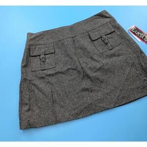 EXACT CHANGE $26 NWT Gray Wool Mini Skirt with Front‎ Pockets Size 9